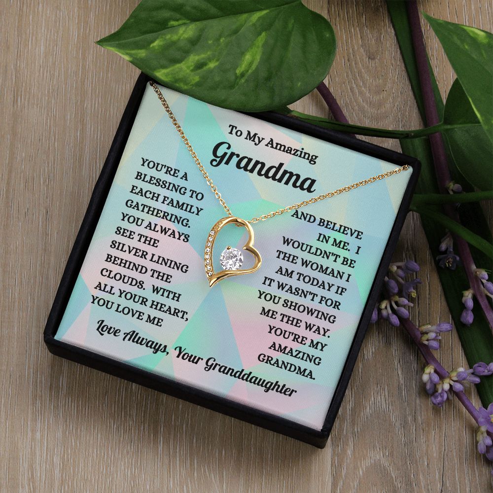 Granddaughter - To My Amazing Grandma - You're A Blessing - Forever Love Necklace - Birthday Gift - Christmas Gift