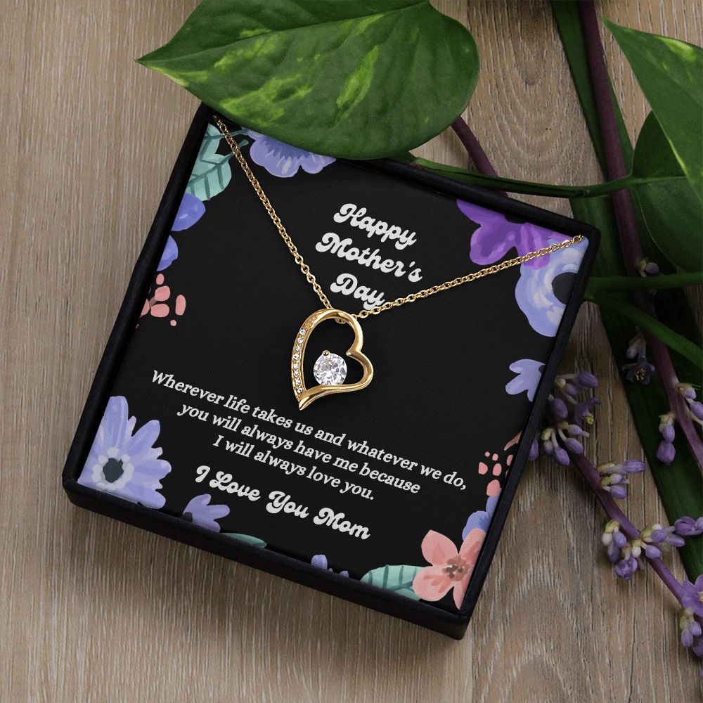 Happy Mother's Day - I Love You Mom - Forever Love Necklace