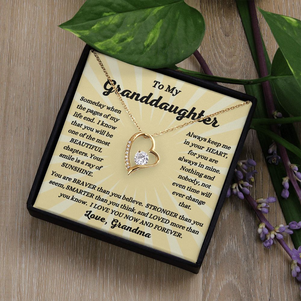 Grandma - To My Granddaughter - Ray of Sunshine - Forever Love Necklace - Granddaughter Gift - Birthday Gift - Holiday Gift