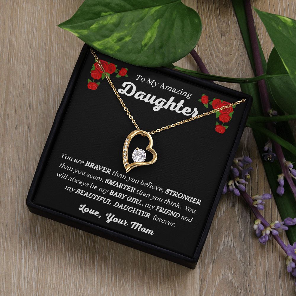 Mom - To My Amazing Daughter - My Beautiful Daughter - Forever Love Necklace