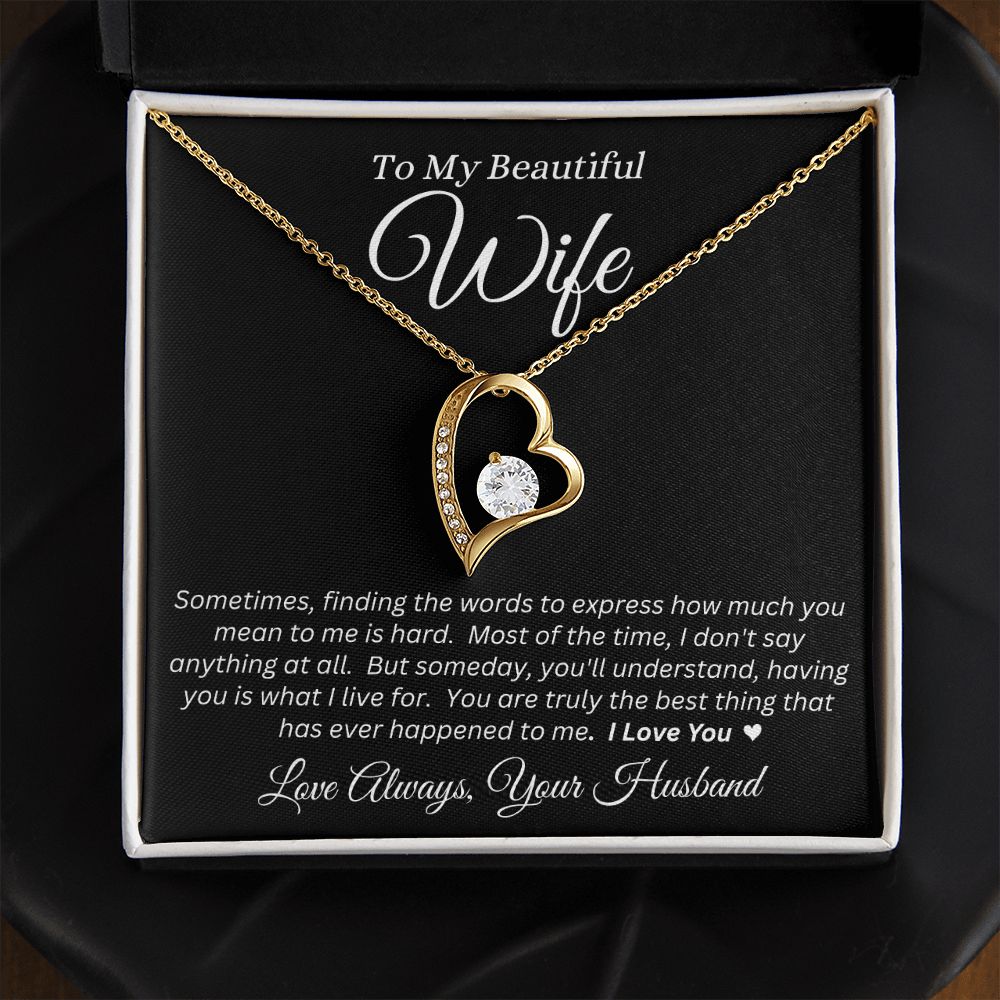 Husband - To My Beautiful Wife - I Love You - Forever Love Necklace