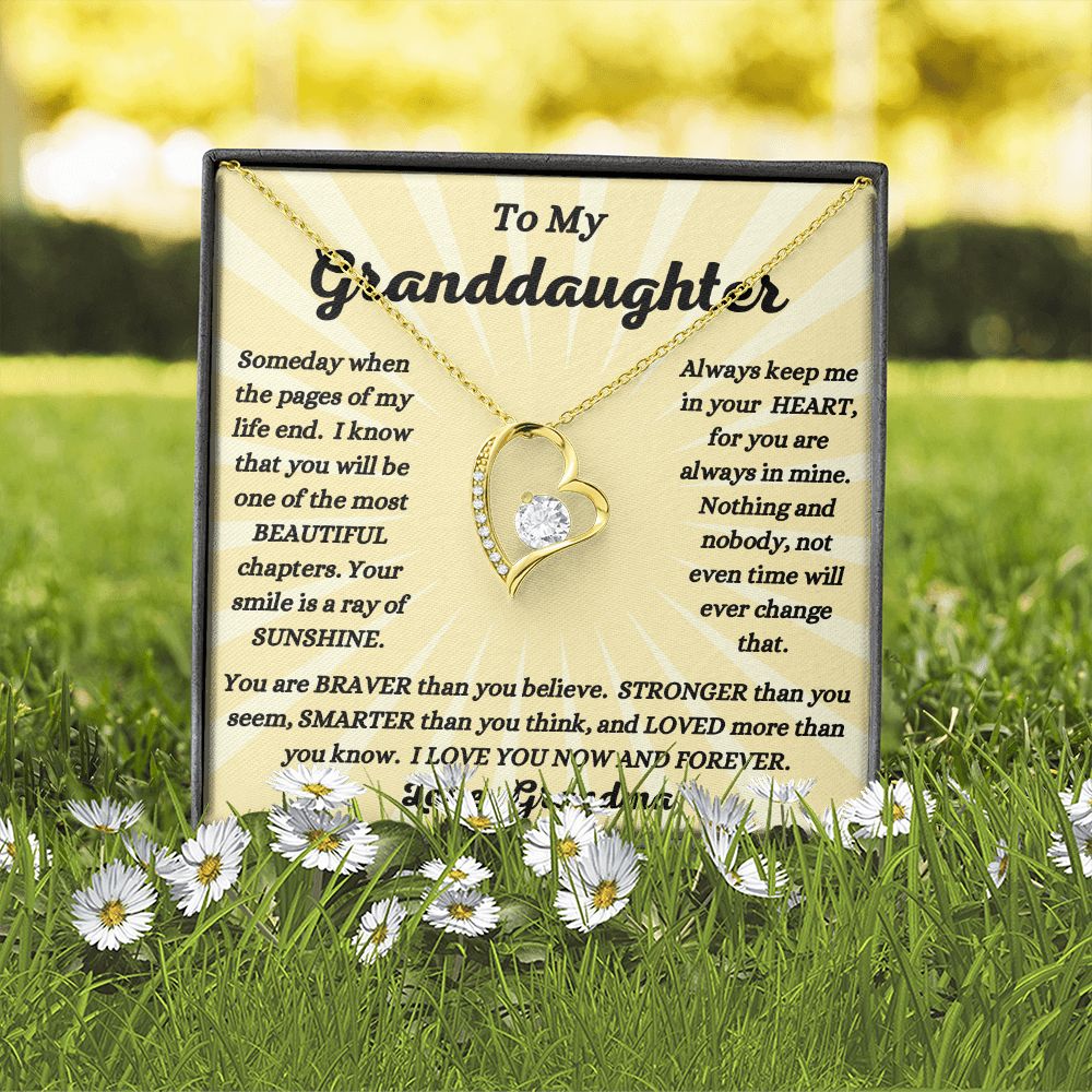 Grandma - To My Granddaughter - Ray of Sunshine - Forever Love Necklace - Granddaughter Gift - Birthday Gift - Holiday Gift