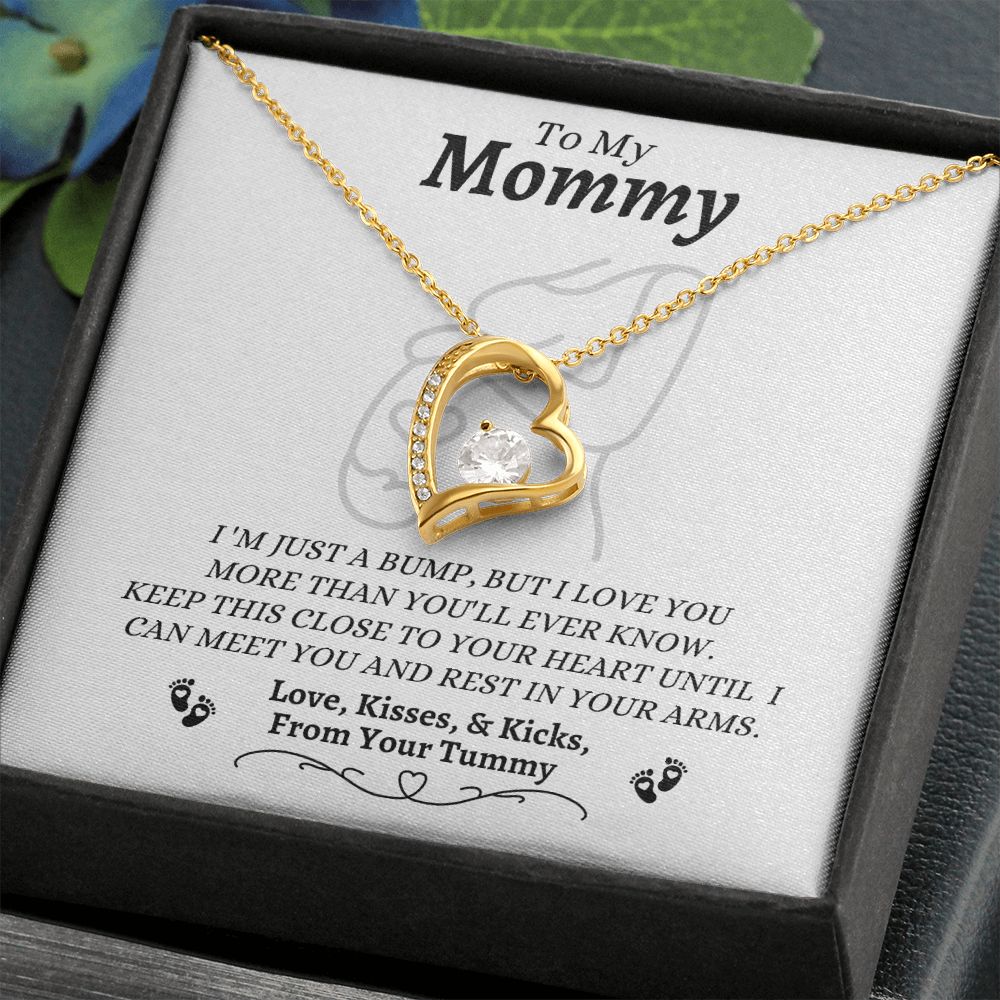 From Your Tummy - To My Mommy - I Love You - Forever Love Necklace - New Mom To Be - Baby Shower Gift - Expectant Mother Gift From Family & Friends