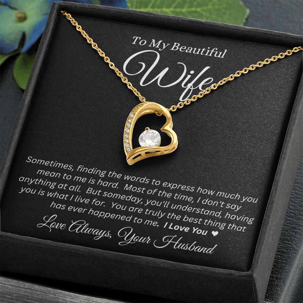 Husband - To My Beautiful Wife - I Love You - Forever Love Necklace