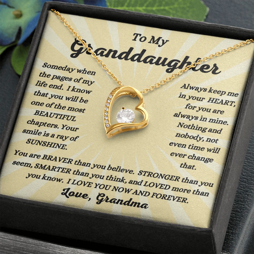 Grandma - To My Granddaughter - Ray of Sunshine - Forever Love Necklace - Granddaughter Gift - Birthday Gift - Holiday Gift