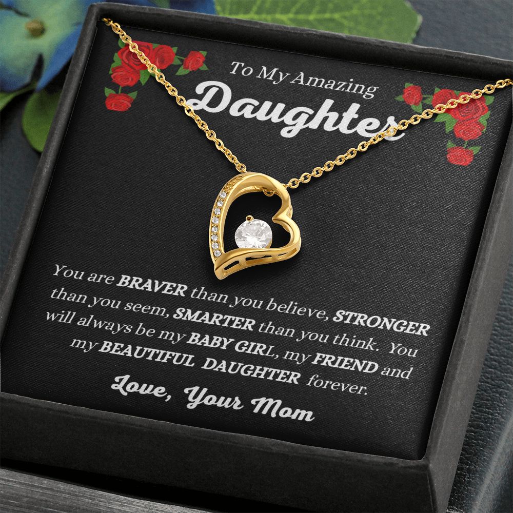 Mom - To My Amazing Daughter - My Beautiful Daughter - Forever Love Necklace