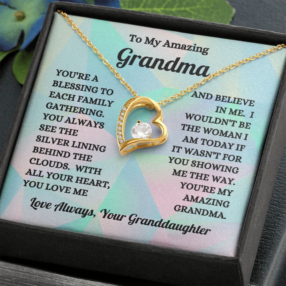 Granddaughter - To My Amazing Grandma - You're A Blessing - Forever Love Necklace - Birthday Gift - Christmas Gift