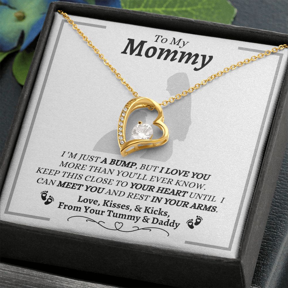 From Your Tummy & Daddy - To My Mommy - I Love You - Forever Love Necklace - Baby's Daddy Gift for Mommy - New Mom Gift - Keepsake Gift