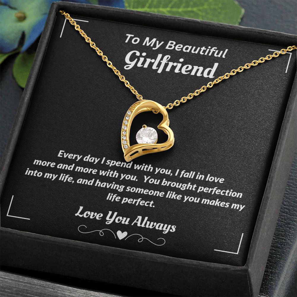 To My Beautiful Girlfriend - I fall In Love More - Forever Love Necklace