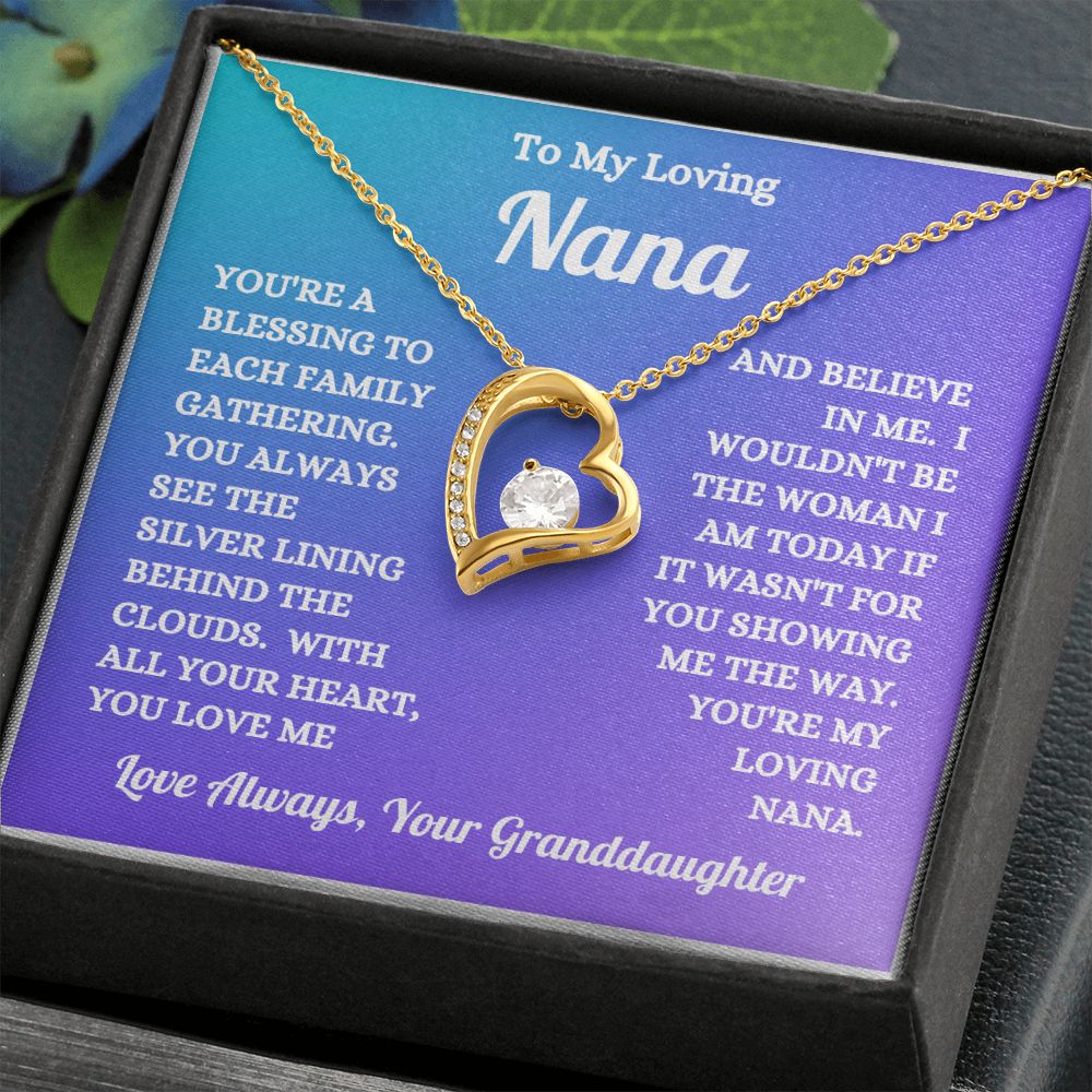Granddaughter - To My Loving Nana - You Love Me And Believe In Me - Forever Love Necklace - Nana Gift - Birthday Gift - Christmas Gift - Special Occasion Gift