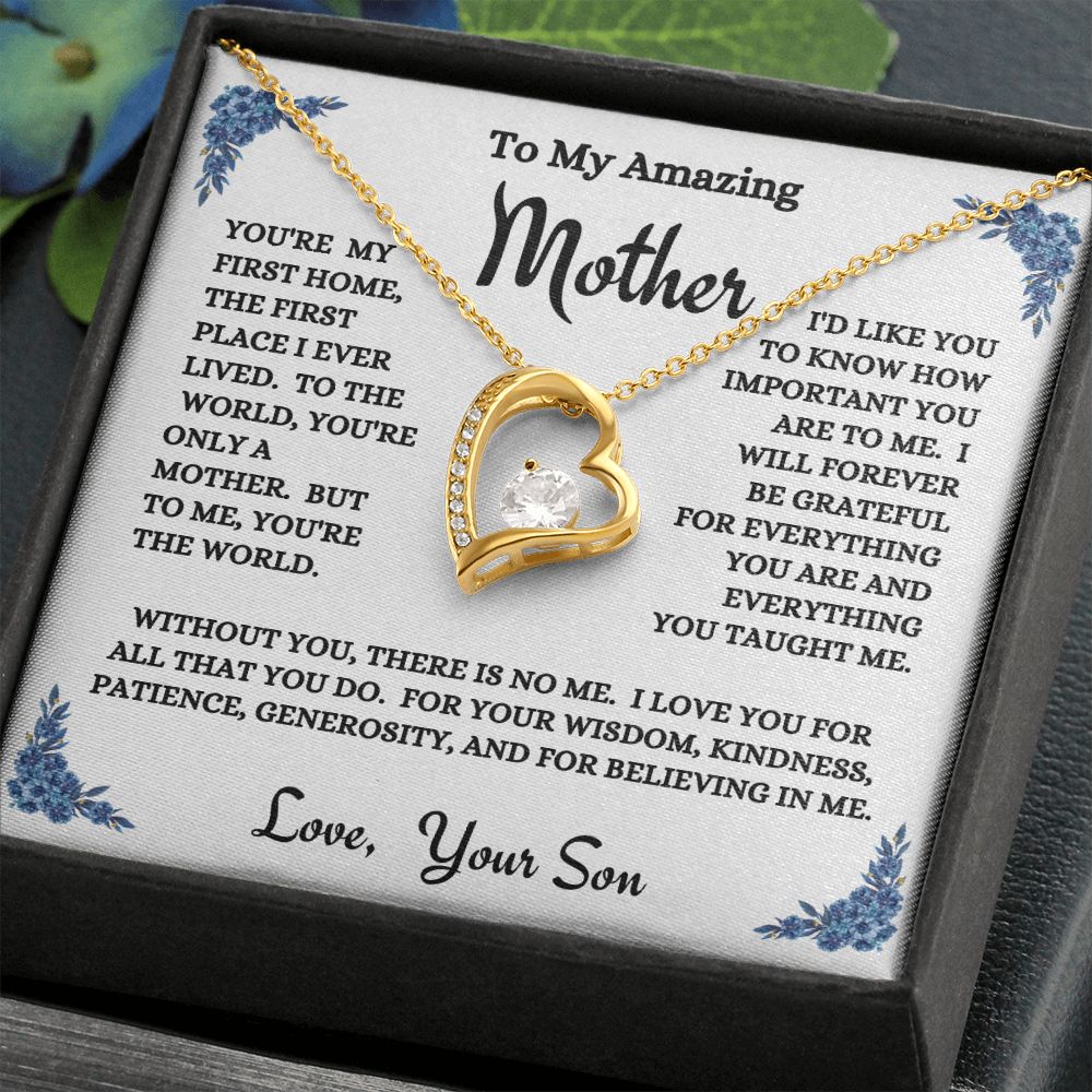 Son - To My Amazing Mother - You're My World - Forever Love Necklace