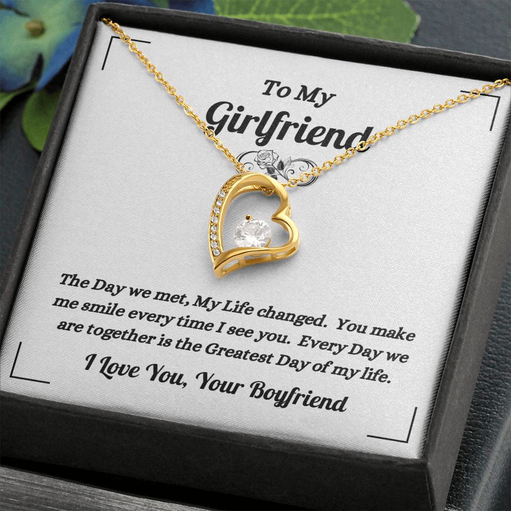 Boyfriend - To My Girlfriend - The Day We Met - Forever Love Necklace - Gift for Girlfriend - Birthday Gift - Christmas Gift