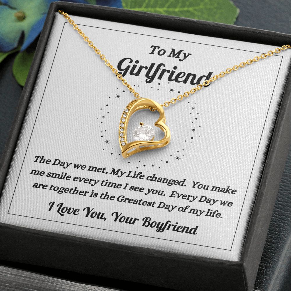 Boyfriend - To My Girlfriend - The Day We Met - Forever Love Necklace - Gift for Girlfriend - Birthday Gift - Christmas Gift